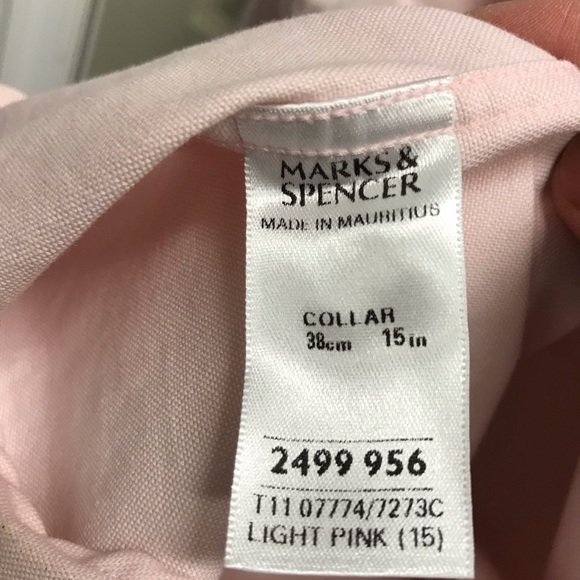 Marks & Spencer Shirts Marks And Spencer Pink Long Sleeved Oxford